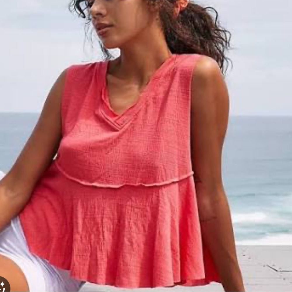 Free People Hot Hibiscus Tank Top